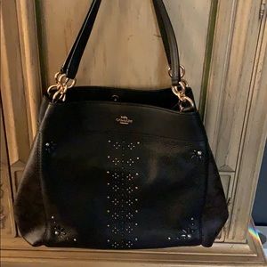 Authentic Coach Leather Studded Lexy Bag New